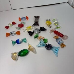 Handmade Art Glass Candy Collection - Decorative Murano Style Glass Pieces